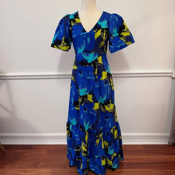 Christopher John Rogers Multi floral Maxi dress with pockets - Picture 3 of 6